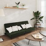 Casa si Gradina - Mobilier - Canapele si coltare - Canapele - Canapea extensibila cu 2 locuri, verde inchis, catifea - Infinity.ro