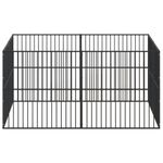 Petshop - Accesorii petshop - Culcusuri si custi - Custi interior si exterior - Tarc pentru caini cu 8 panouri, negru, otel galvanizat, mărime 200x200x100 cm - Infinity.ro