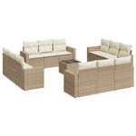 Casa si Gradina - Gradina si terasa - Mobilier exterior - Seturi mobila gradina - Set canapele de gradina, 13 piese, cu perne, bej, poliratan - Infinity.ro