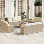 Casa si Gradina - Gradina si terasa - Mobilier exterior - Seturi mobila gradina - Set canapele de gradina, 13 piese, cu perne, bej, poliratan - Infinity.ro