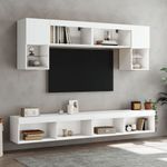Casa si Gradina - Mobilier - Comode si corpuri - Comode - Comode TV cu lumini LED, 2 buc., alb, 100x30x30 cm - Infinity.ro
