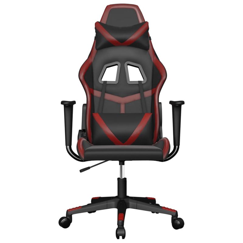 PC, gaming si accesorii - Gaming - Accesorii gaming - Scaune gaming - Scaun de gaming de masaj, negru si rosu vin, piele ecologica - Infinity.ro