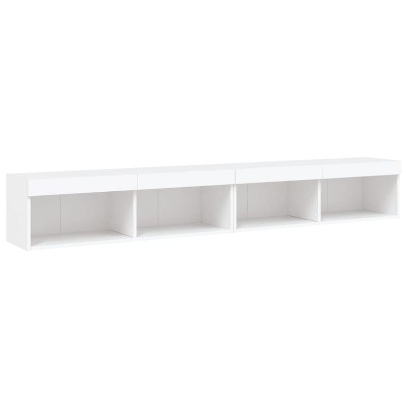 Casa si Gradina - Mobilier - Comode si corpuri - Comode - Comode TV cu lumini LED, 2 buc., alb, 100x30x30 cm - Infinity.ro