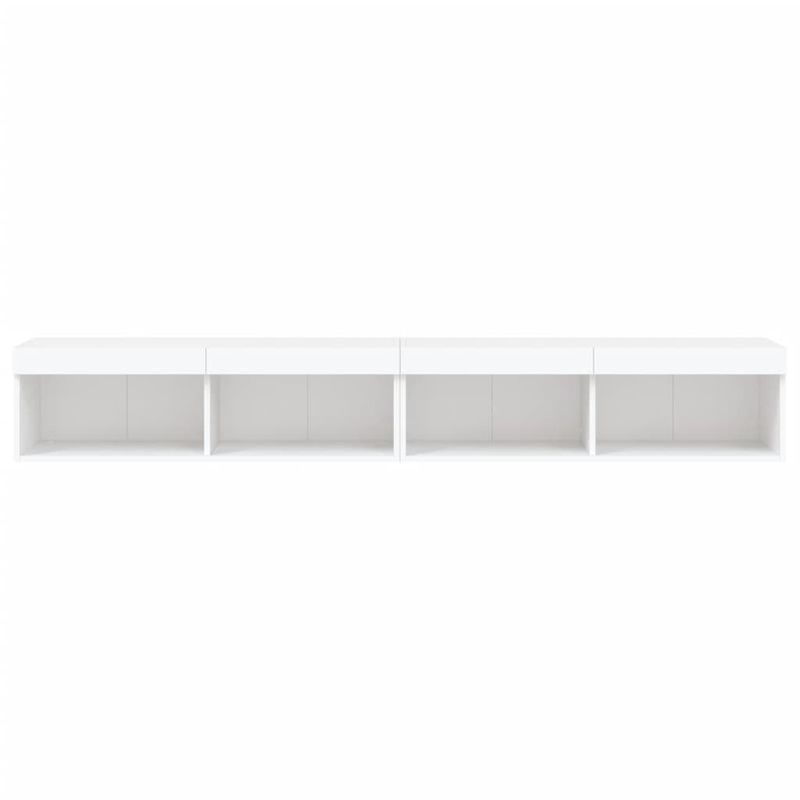 Casa si Gradina - Mobilier - Comode si corpuri - Comode - Comode TV cu lumini LED, 2 buc., alb, 100x30x30 cm - Infinity.ro