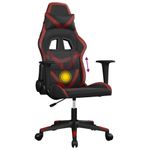 PC, gaming si accesorii - Gaming - Accesorii gaming - Scaune gaming - Scaun de gaming de masaj, negru si rosu vin, piele ecologica - Infinity.ro