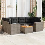Casa si Gradina - Gradina si terasa - Mobilier exterior - Seturi mobila gradina - Set canapele de gradina, 7 piese, cu perne, gri, poliratan - Infinity.ro