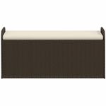 Casa si Gradina - Gradina si terasa - Mobilier exterior - Bancute de gradina - Banca de depozitare cu perna, maro, 115x51x52 cm, poliratan - Infinity.ro
