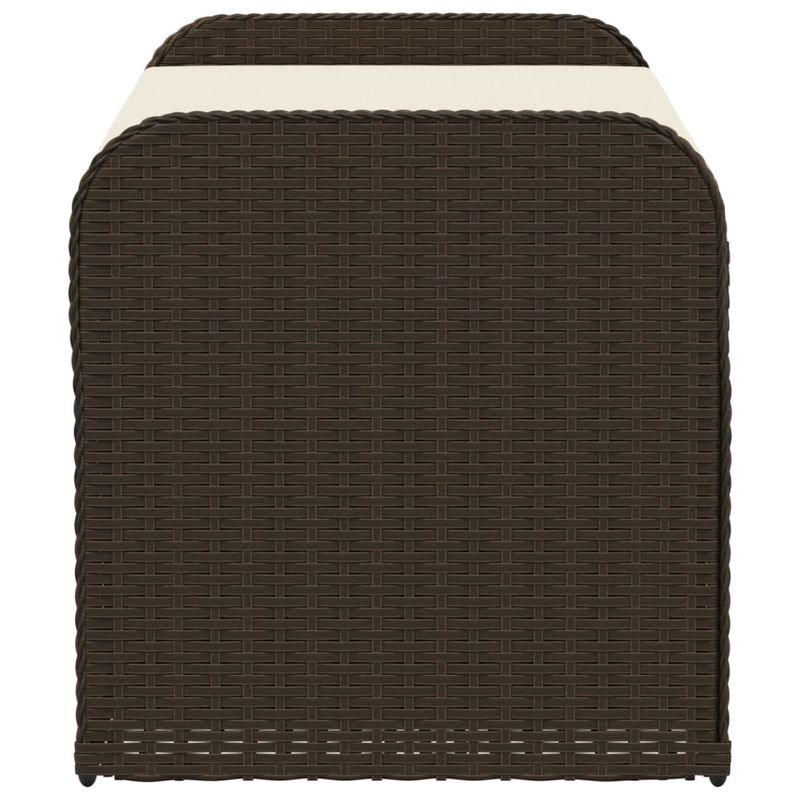Casa si Gradina - Gradina si terasa - Mobilier exterior - Bancute de gradina - Banca de depozitare cu perna, maro, 115x51x52 cm, poliratan - Infinity.ro