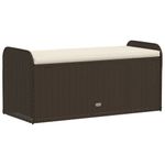 Casa si Gradina - Gradina si terasa - Mobilier exterior - Bancute de gradina - Banca de depozitare cu perna, maro, 115x51x52 cm, poliratan - Infinity.ro