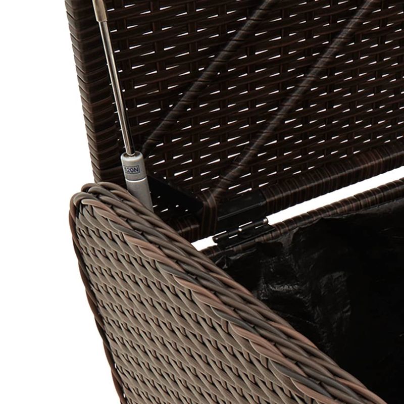 Casa si Gradina - Gradina si terasa - Mobilier exterior - Bancute de gradina - Banca de depozitare cu perna, maro, 115x51x52 cm, poliratan - Infinity.ro