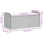 Casa si Gradina - Gradina si terasa - Mobilier exterior - Bancute de gradina - Banca de depozitare cu perna, maro, 115x51x52 cm, poliratan - Infinity.ro