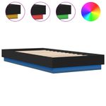 Casa si Gradina - Mobilier - Paturi si accesorii - Paturi - Cadru de pat cu lumini LED, negru, 100x200 cm - Infinity.ro