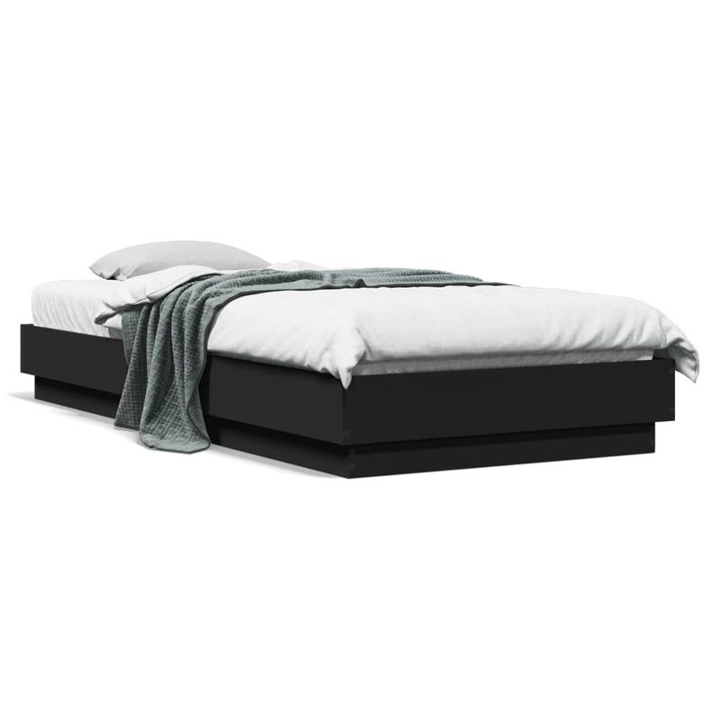 Casa si Gradina - Mobilier - Paturi si accesorii - Paturi - Cadru de pat cu lumini LED, negru, 100x200 cm - Infinity.ro