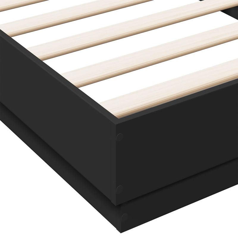 Casa si Gradina - Mobilier - Paturi si accesorii - Paturi - Cadru de pat cu lumini LED, negru, 100x200 cm - Infinity.ro