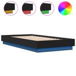 Casa si Gradina - Mobilier - Paturi si accesorii - Paturi - Cadru de pat cu lumini LED, negru, 75x190 cm - Infinity.ro