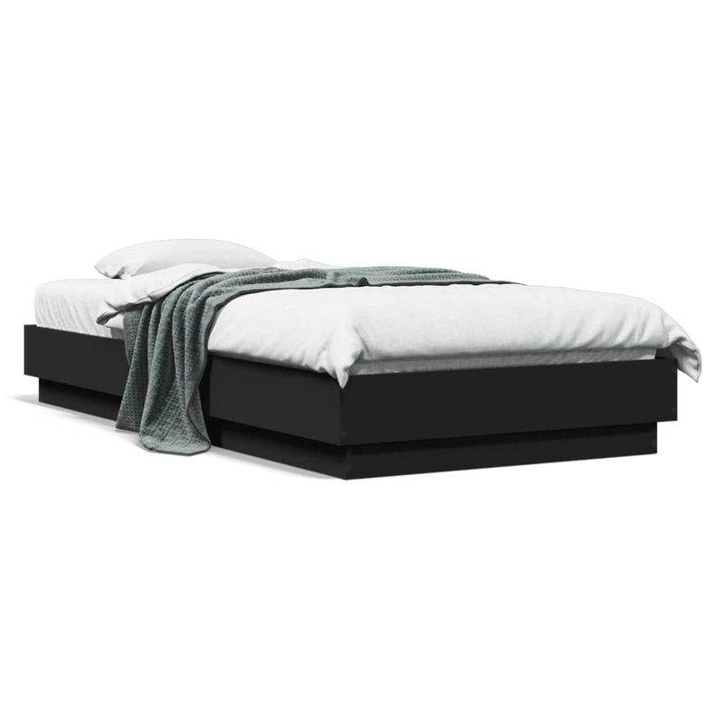 Casa si Gradina - Mobilier - Paturi si accesorii - Paturi - Cadru de pat cu lumini LED, negru, 75x190 cm - Infinity.ro