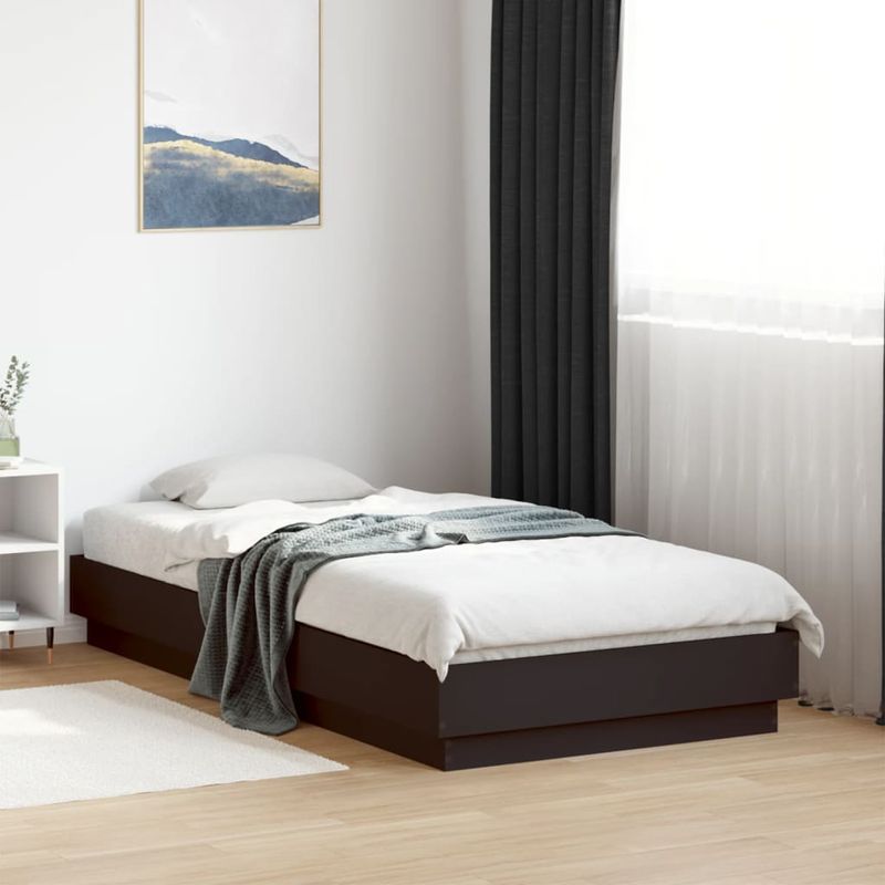 Casa si Gradina - Mobilier - Paturi si accesorii - Paturi - Cadru de pat cu lumini LED, negru, 75x190 cm - Infinity.ro