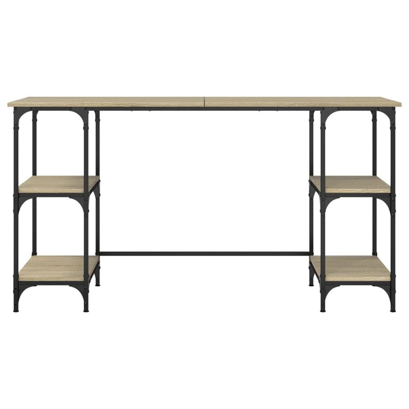 Casa si Gradina - Mobilier - Mese si birouri - Birouri - Birou, stejar sonoma, 140x50x75 cm, metal si lemn prelucrat - Infinity.ro