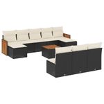Casa si Gradina - Gradina si terasa - Mobilier exterior - Seturi mobila gradina - Set canapele de gradina cu perne, 11 piese, negru, poliratan - Infinity.ro