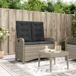 Casa si Gradina - Gradina si terasa - Mobilier exterior - Bancute de gradina - Banca rabatabila de gradina cu perne, gri deschis, poliratan - Infinity.ro