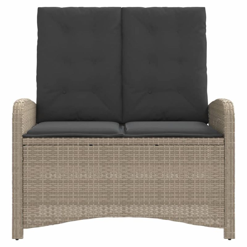 Casa si Gradina - Gradina si terasa - Mobilier exterior - Bancute de gradina - Banca rabatabila de gradina cu perne, gri deschis, poliratan - Infinity.ro