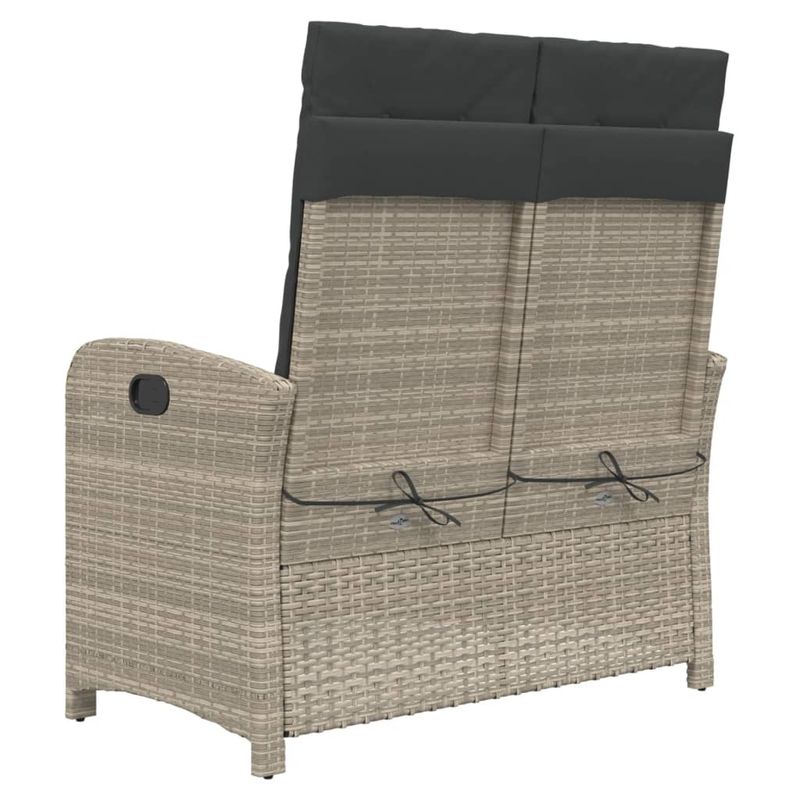 Casa si Gradina - Gradina si terasa - Mobilier exterior - Bancute de gradina - Banca rabatabila de gradina cu perne, gri deschis, poliratan - Infinity.ro