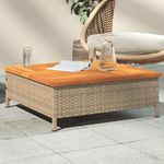 Casa si Gradina - Gradina si terasa - Mobilier exterior - Mese gradina - Masa de gradina, bej, 70x70x25 cm, poliratan si lemn acacia - Infinity.ro