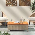 Casa si Gradina - Gradina si terasa - Mobilier exterior - Mese gradina - Masa de gradina, bej, 70x70x25 cm, poliratan si lemn acacia - Infinity.ro