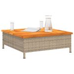 Casa si Gradina - Gradina si terasa - Mobilier exterior - Mese gradina - Masa de gradina, bej, 70x70x25 cm, poliratan si lemn acacia - Infinity.ro