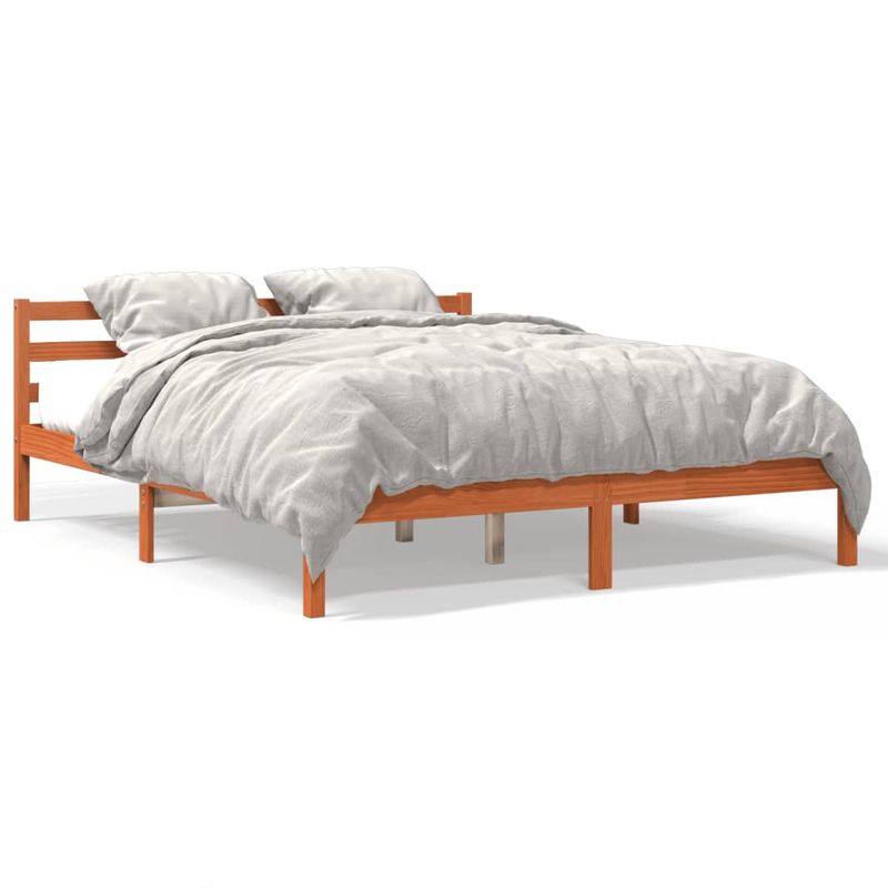 Casa si Gradina - Mobilier - Paturi si accesorii - Paturi - Cadru de pat, maro ceruit, 160x200 cm, lemn masiv de pin - Infinity.ro