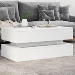 Casa si Gradina - Mobilier - Mese si birouri - Masute de cafea - Masuta de cafea cu lumini LED, alb, 90x50x40 cm - Infinity.ro