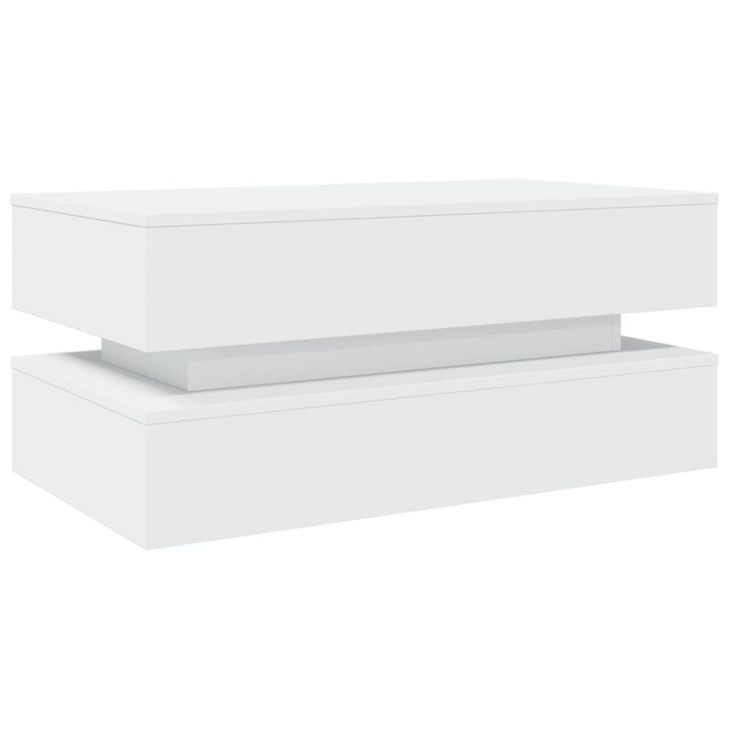 Casa si Gradina - Mobilier - Mese si birouri - Masute de cafea - Masuta de cafea cu lumini LED, alb, 90x50x40 cm - Infinity.ro