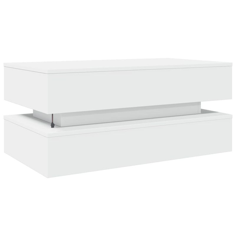 Casa si Gradina - Mobilier - Mese si birouri - Masute de cafea - Masuta de cafea cu lumini LED, alb, 90x50x40 cm - Infinity.ro