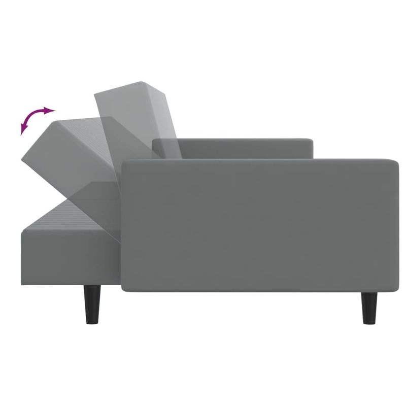 Casa si Gradina - Mobilier - Canapele si coltare - Canapele - Canapea extensibila cu 2 locuri, gri deschis, catifea - Infinity.ro
