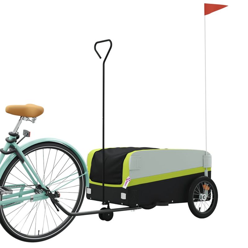 Sport si Outdoor - Ciclism - Accesorii pentru biciclete - Remorci biciclete - Remorca pentru biciclete, negru si verde, 45 kg, fier - Infinity.ro