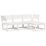 Casa si Gradina - Gradina si terasa - Mobilier exterior - Seturi mobila gradina - Set mobilier relaxare de gradina, 4 piese, alb, lemn masiv pin - Infinity.ro