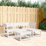 Casa si Gradina - Gradina si terasa - Mobilier exterior - Seturi mobila gradina - Set mobilier relaxare de gradina, 4 piese, alb, lemn masiv pin - Infinity.ro