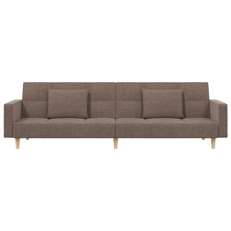 Casa si Gradina - Mobilier - Canapele si coltare - Canapele - Canapea extensibila cu 2 locuri, 2 perne, gri taupe, textil - Infinity.ro