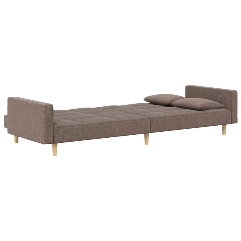 Casa si Gradina - Mobilier - Canapele si coltare - Canapele - Canapea extensibila cu 2 locuri, 2 perne, gri taupe, textil - Infinity.ro