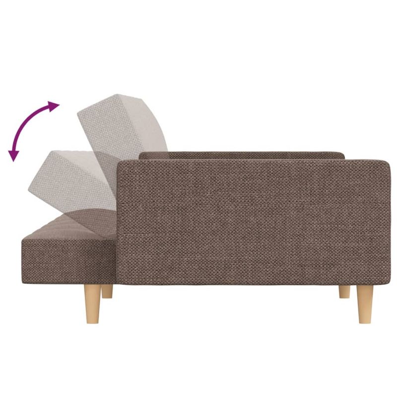 Casa si Gradina - Mobilier - Canapele si coltare - Canapele - Canapea extensibila cu 2 locuri, 2 perne, gri taupe, textil - Infinity.ro