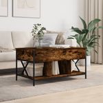 Casa si Gradina - Mobilier - Mese si birouri - Masute de cafea - Masuta de cafea stejar fumuriu 100x55x50cm lemn prelucrat/metal - Infinity.ro