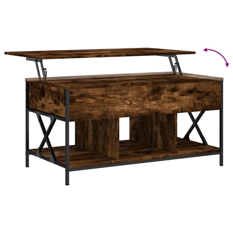Casa si Gradina - Mobilier - Mese si birouri - Masute de cafea - Masuta de cafea stejar fumuriu 100x55x50cm lemn prelucrat/metal - Infinity.ro