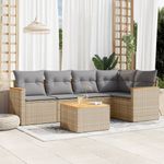 Casa si Gradina - Gradina si terasa - Mobilier exterior - Seturi mobila gradina - Set canapele de gradina cu perne, 6 piese, bej, poliratan - Infinity.ro