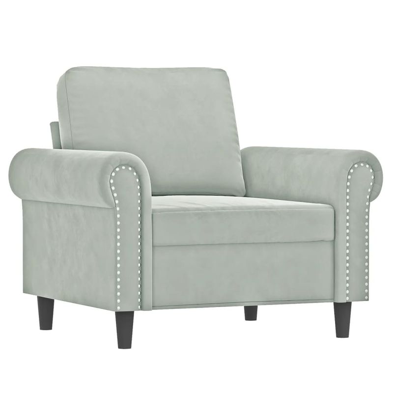 Casa si Gradina - Mobilier - Seturi de mobilier - Seturi living - Set de canapele cu perne, 4 piese, gri deschis, catifea - Infinity.ro