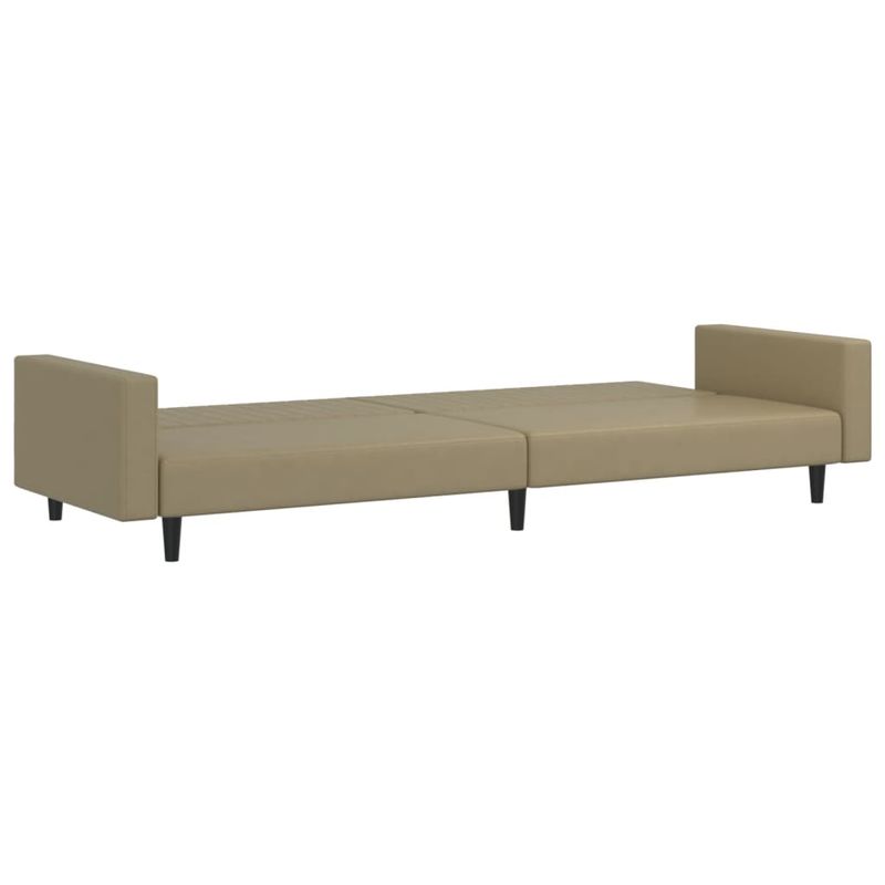 Casa si Gradina - Mobilier - Canapele si coltare - Canapele - Canapea extensibila cu 2 locuri, cappuccino, piele ecologica, model cu cotieră" - Infinity.ro