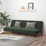 Casa si Gradina - Mobilier - Canapele si coltare - Canapele - Canapea extensibila cu 2 locuri, verde inchis, catifea - Infinity.ro