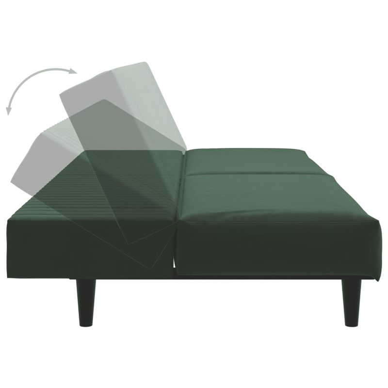 Casa si Gradina - Mobilier - Canapele si coltare - Canapele - Canapea extensibila cu 2 locuri, verde inchis, catifea - Infinity.ro