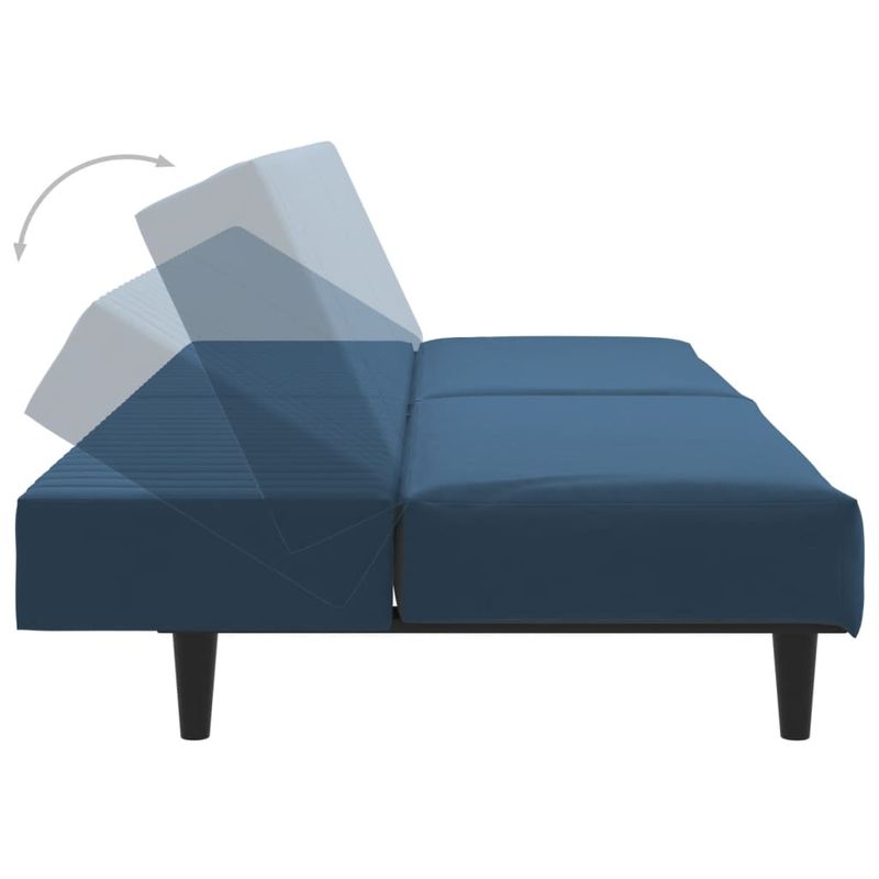 Casa si Gradina - Mobilier - Canapele si coltare - Canapele - Canapea extensibila cu 2 locuri, albastru, catifea - Infinity.ro