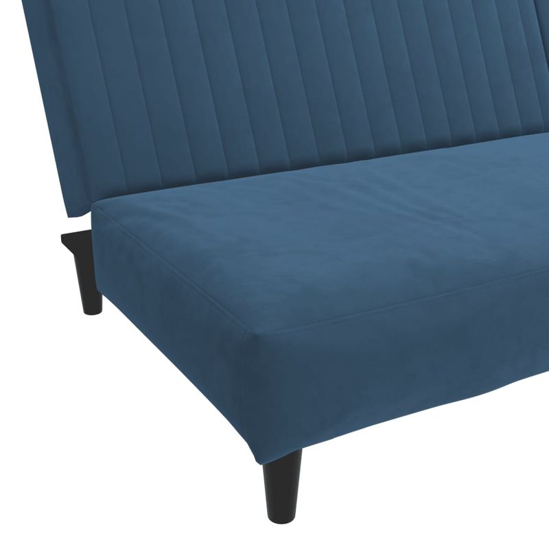 Casa si Gradina - Mobilier - Canapele si coltare - Canapele - Canapea extensibila cu 2 locuri, albastru, catifea - Infinity.ro