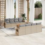 Casa si Gradina - Gradina si terasa - Mobilier exterior - Seturi mobila gradina - Set canapele de gradina, 9 piese, cu perne, bej, poliratan - Infinity.ro